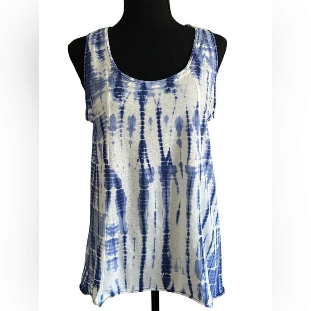 Marc New York Blue Tie Dye Tank Top Sleeveless Scoop Neck Casual Tunic Small